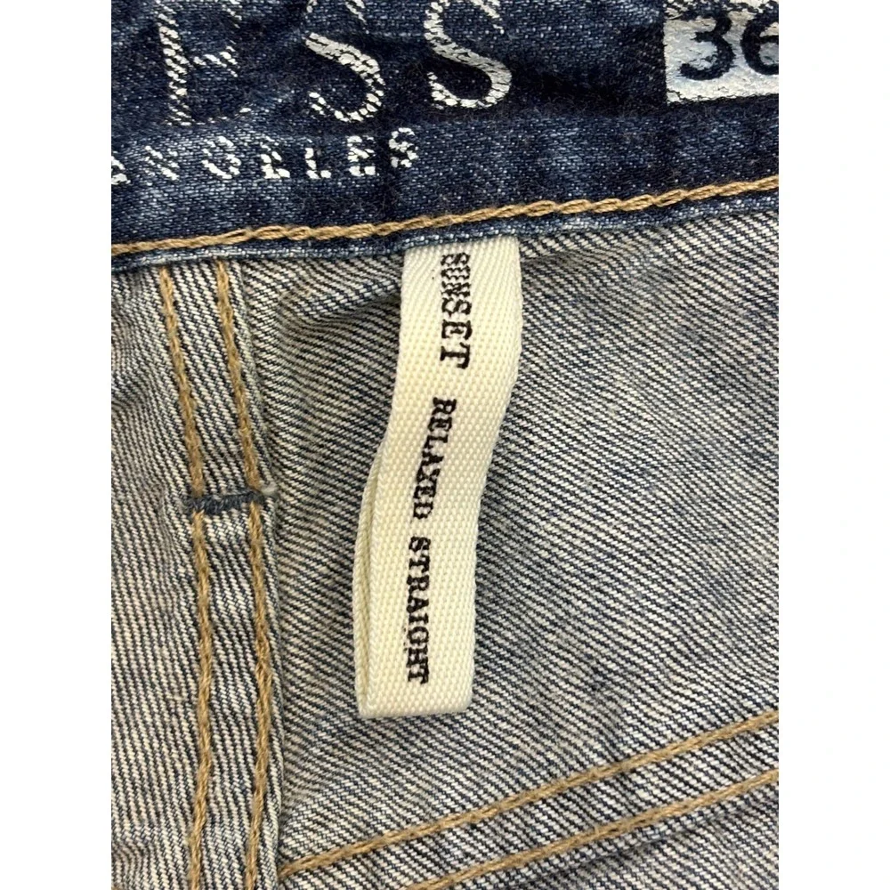 Guess Los Angeles Sunset Relaxed Fit‎ Straight Leg Jeans Mens Blue Denim 36 x 35